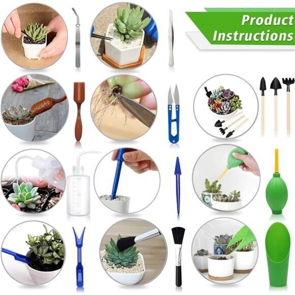 Succulent Tools, Mini Garden Tool Set, Transplanting Tools Set, Succulent Care - Picture 3 of 7